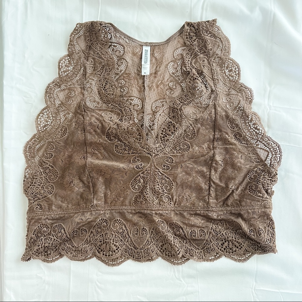 Zenana Lace Bralette - Mocha 1X - **NWOT**